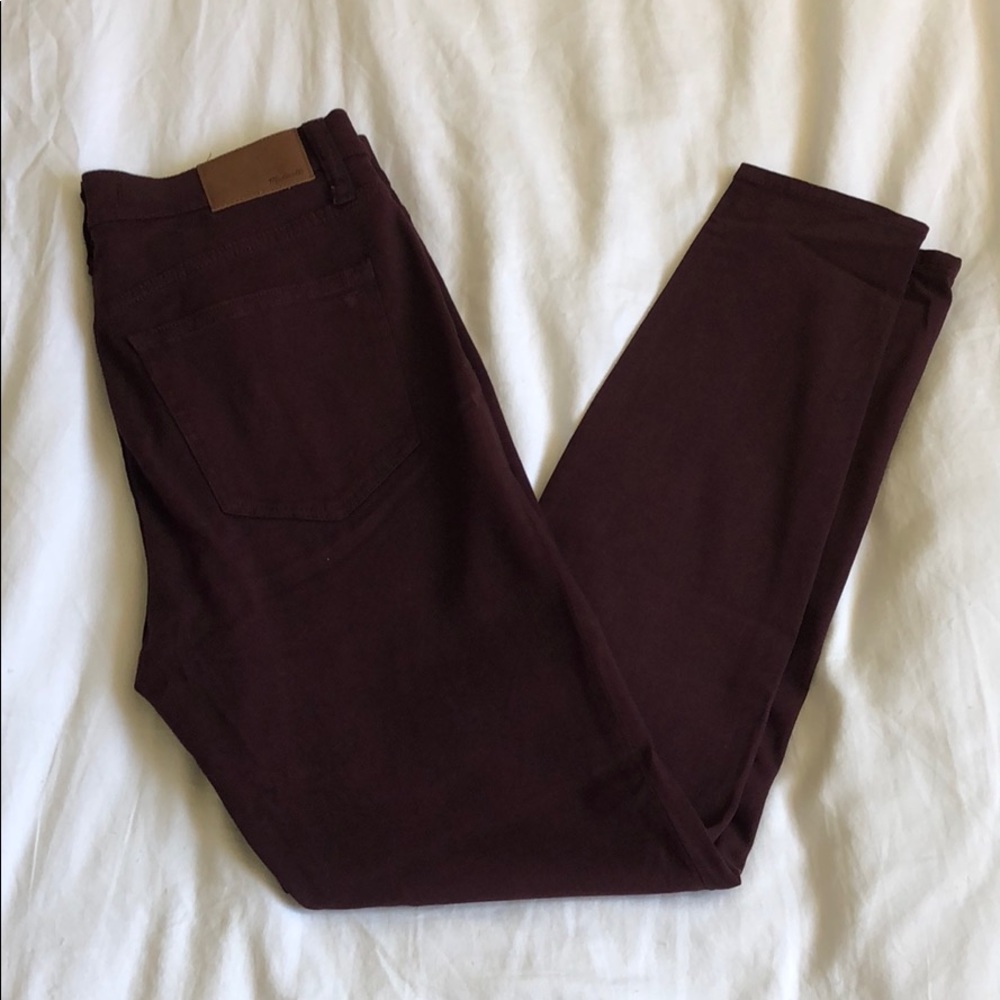 Madewell maroon 9” high riser skinny skinny